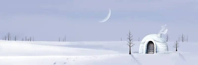 冬季雪景卡通背景