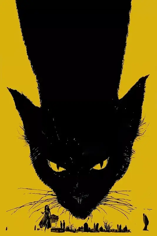 手绘黑猫海报设计
