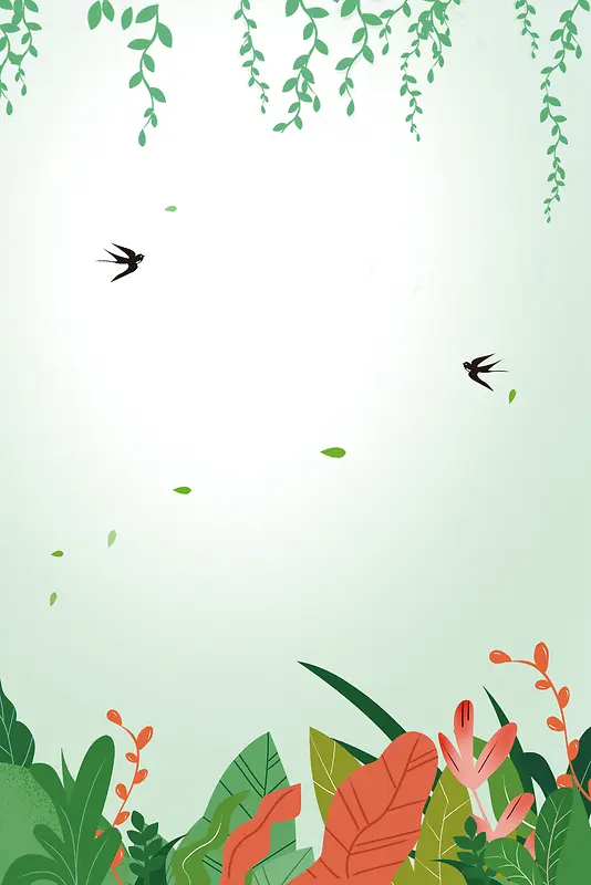 二十四节气绿色手绘立春海报