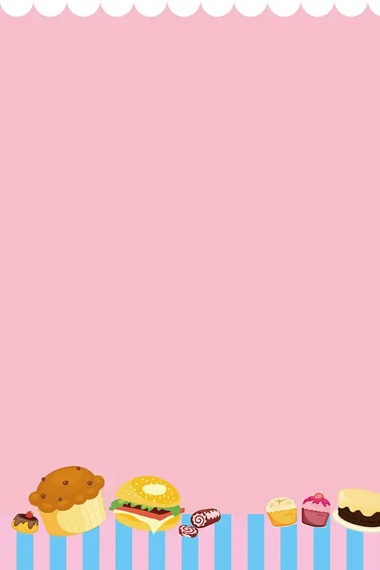 粉色蛋糕糕点可爱卡通海报