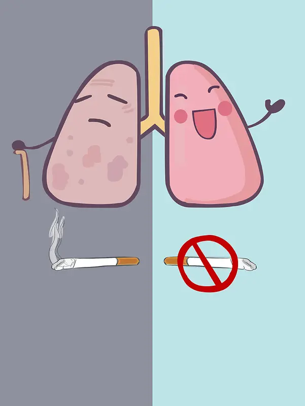 世界无烟日公益宣传卡通海报背景