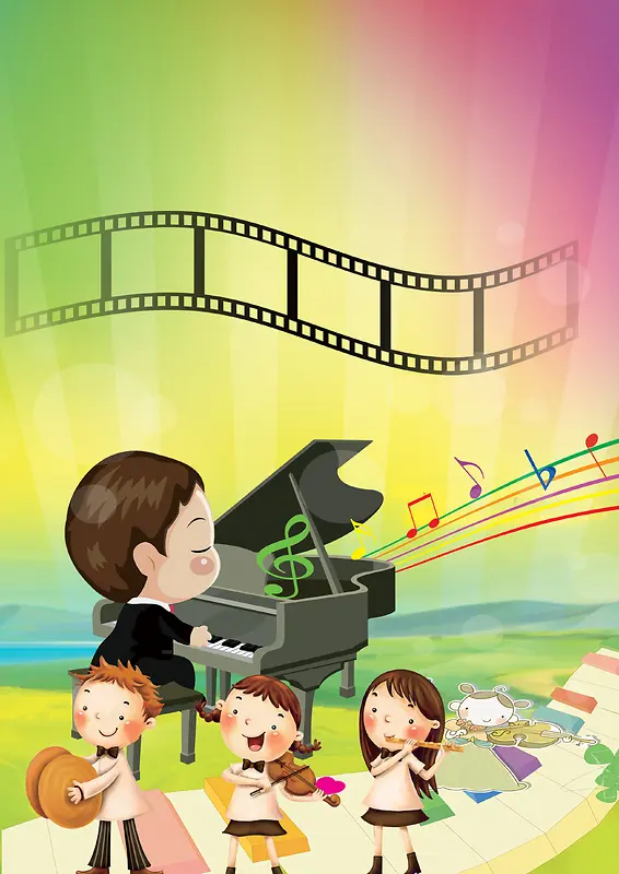 钢琴 教育培训 海报背景素材
