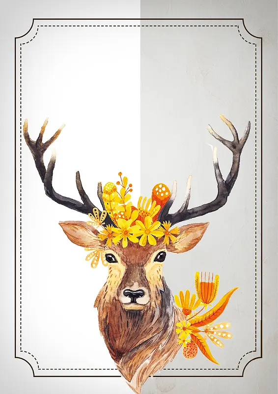 手绘保护野生动物公益海报背景模板