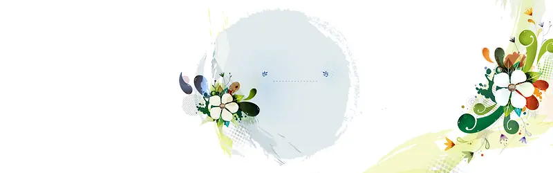 淘宝美妆卡通清新花环背景banner