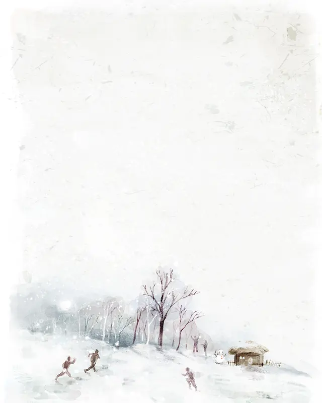 卡通冬天打雪仗背景