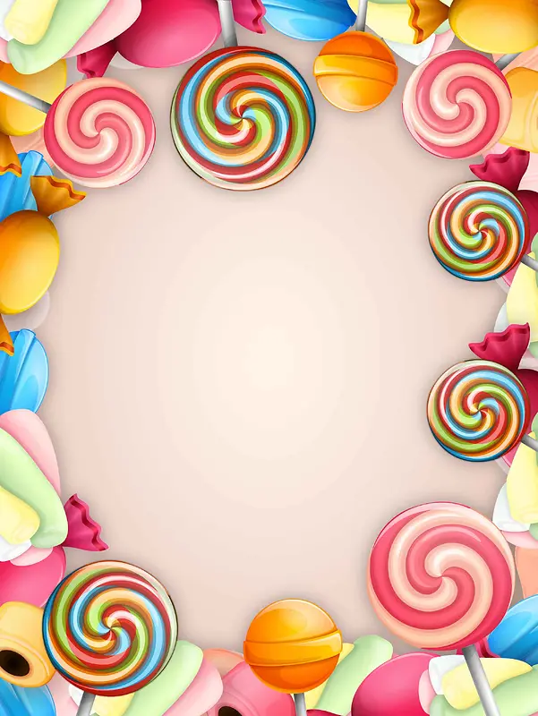 六一儿童节糖果店宣传海报背景模板