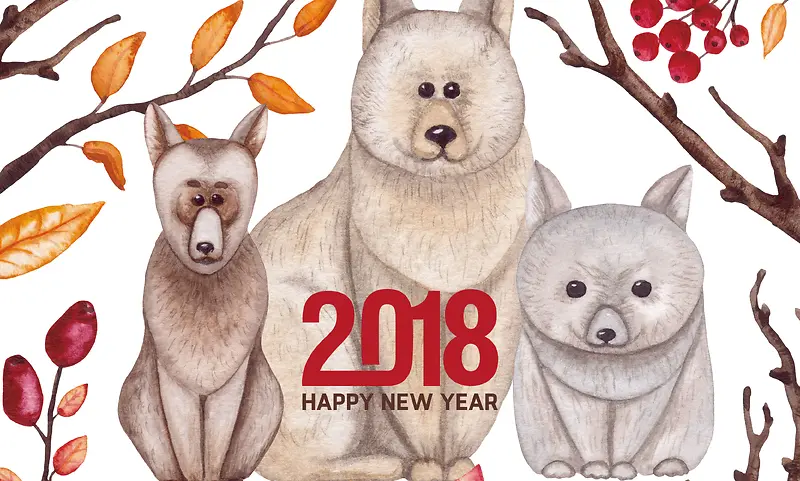 2018年狗年手绘台历封面
