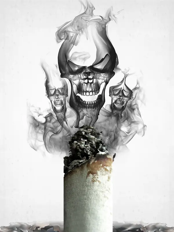灰色创意关爱健康无烟日海报背景