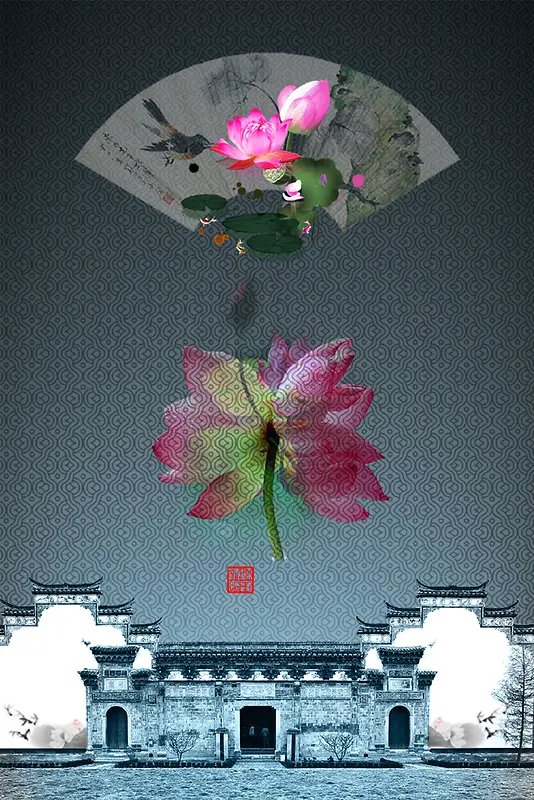 纹理中国风海报背景素材