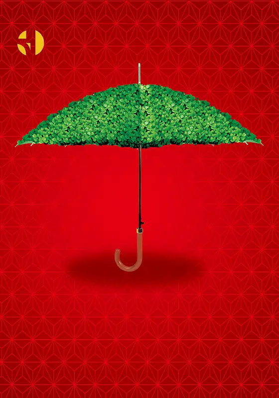绿色的雨伞背景素材