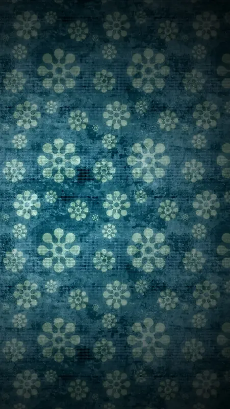 纹理蓝底白色花朵H5背景素材