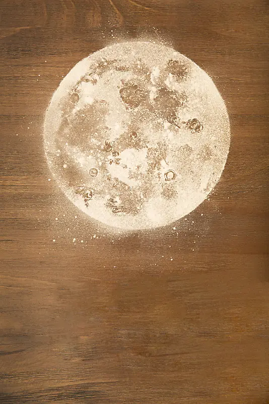 木板浪漫月亮中秋节