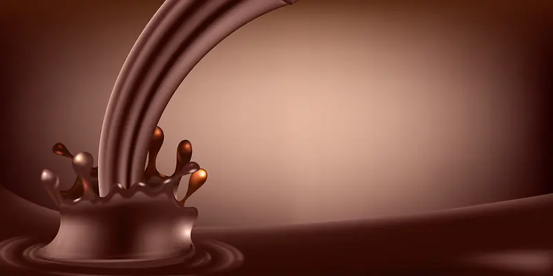 巧克力倒入飞溅效果背景图