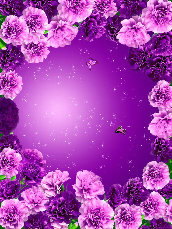 母亲节紫色花卉海报背景