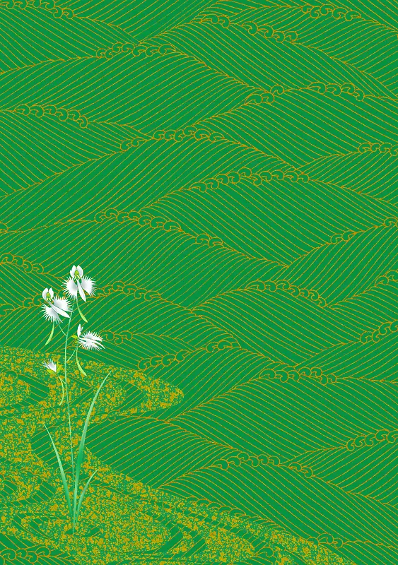 绿色水纹花朵背景素材