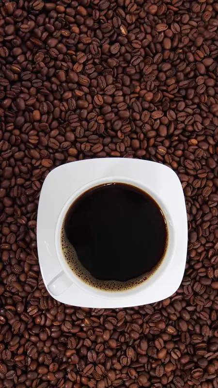 香醇咖啡咖啡豆质感H5背景