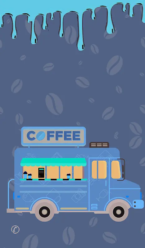 卡通咖啡店海报背景