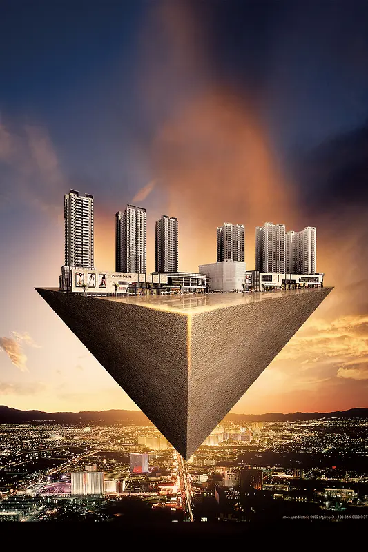 金色建筑房地产海报背景素材