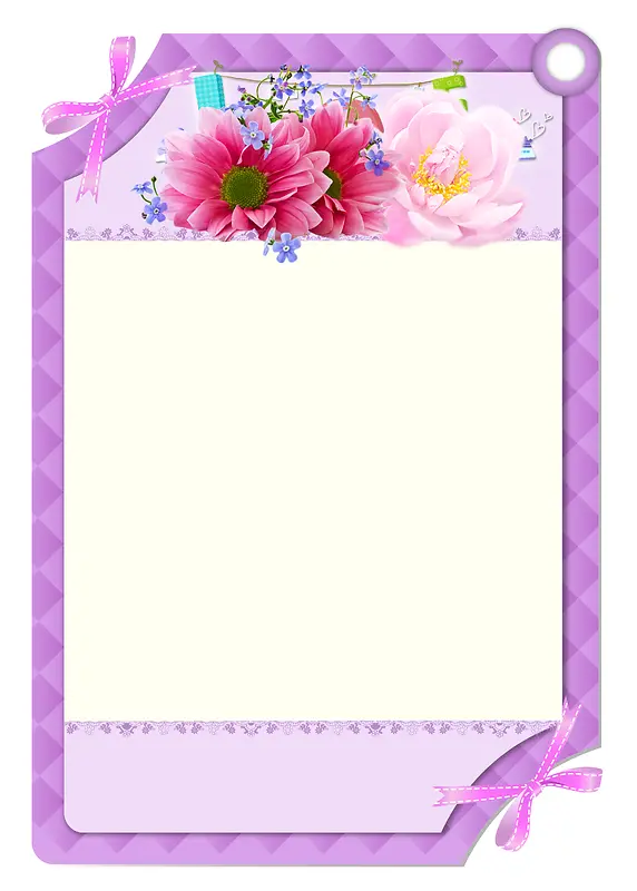 紫色花朵边框宝宝相册海报背景模板