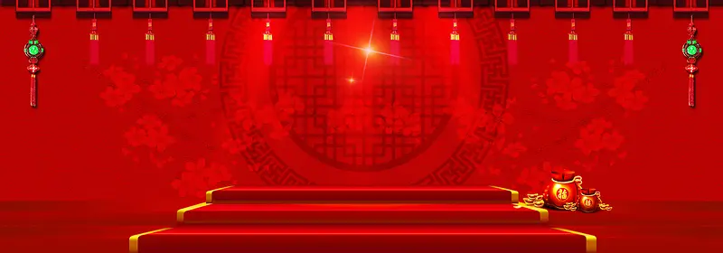 新年红色纹理喜庆电商海报背景