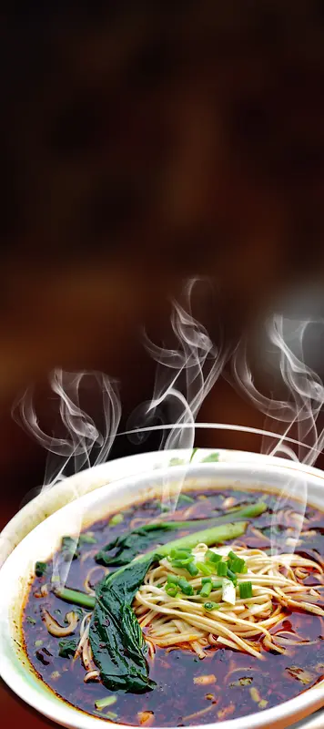 中国美食青菜面条包柱矢量元素海报
