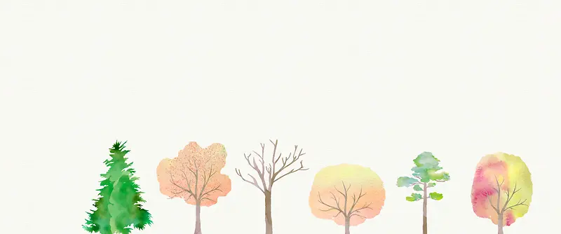 矢量水彩树木纹理背景