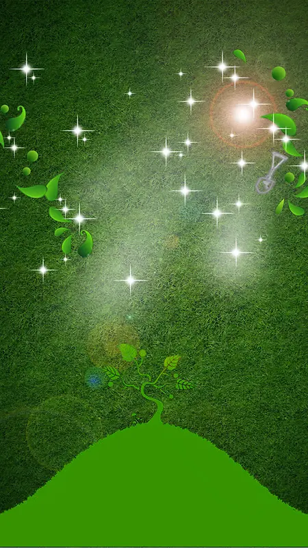 绿色草地质感植树节PSD分层H5背景素材