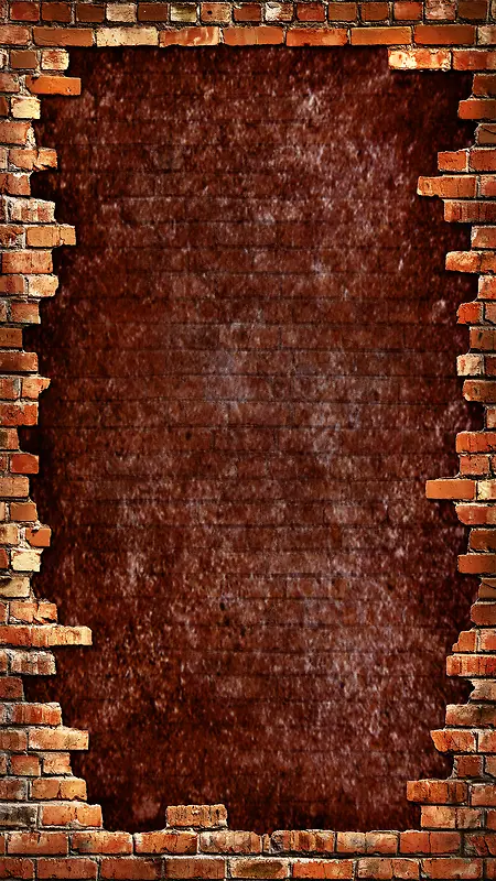 红色砖墙H5素材背景