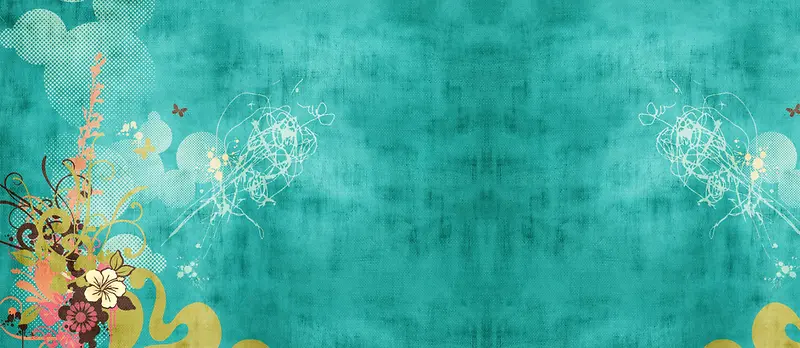 清新布料花纹涂鸦背景banner
