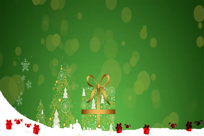 绿色圣诞背景图