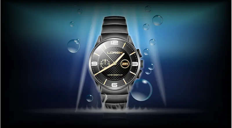 奢华灯光质感手表产品广告宣传背景素材