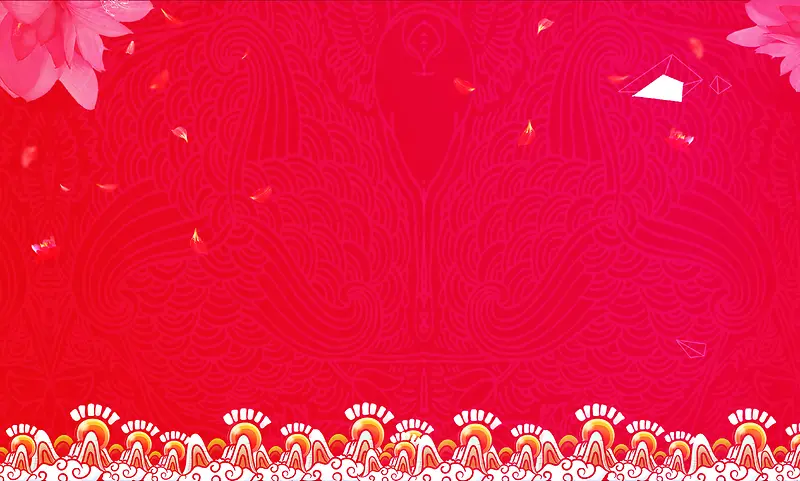 红色花纹纹理背景素材