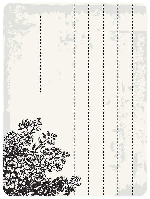 手绘植物褶皱旧信纸文本背景