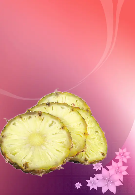 美食菠萝清新海报背景
