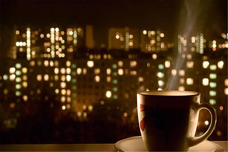 咖啡夜景背景图