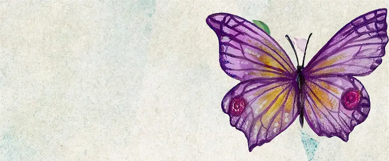 紫色蝴蝶手绘纹理背景