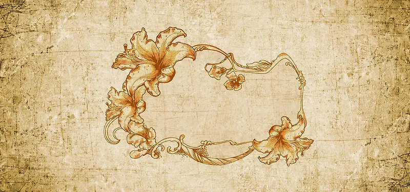 复古纸张 欧式花纹背景图片