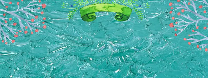 淘宝文艺浪漫蓝色油画海报背景