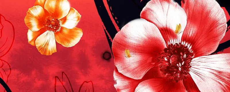 复古花朵淘宝网站背景图