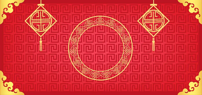 春节素材纹理红色banner背景