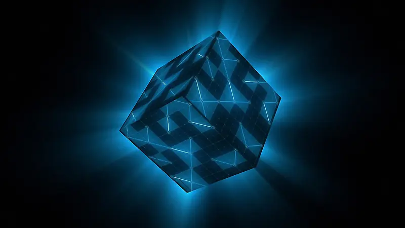 蓝色立体几何背景