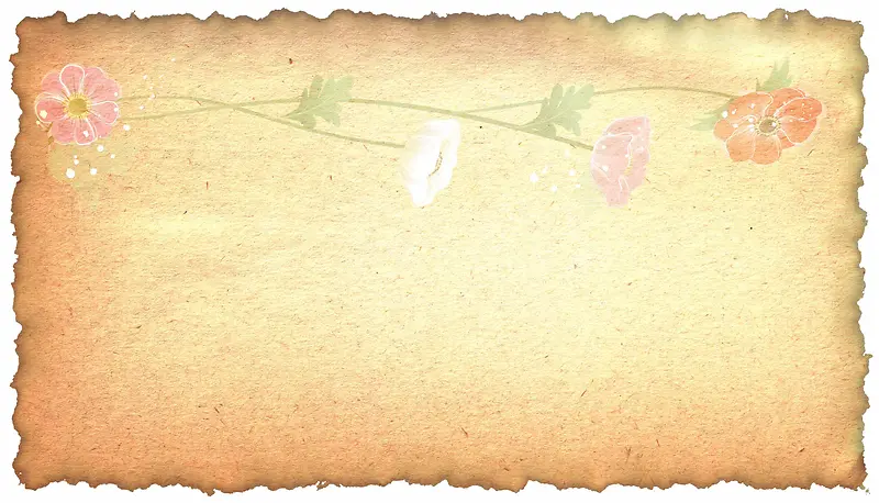 复古纸张水彩花朵海报背景模板