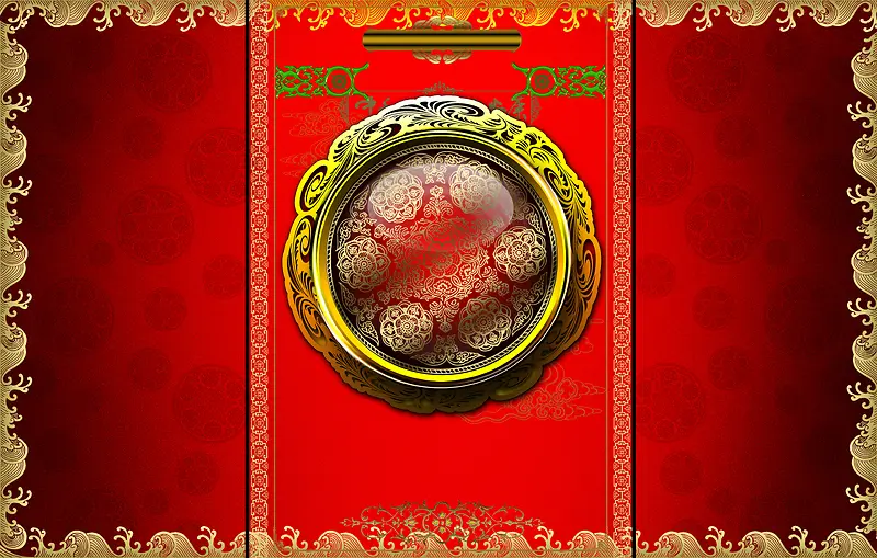 中式复古传统礼盒大礼包海报背景素材