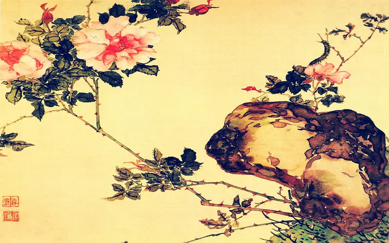 中国风花卉国画背景