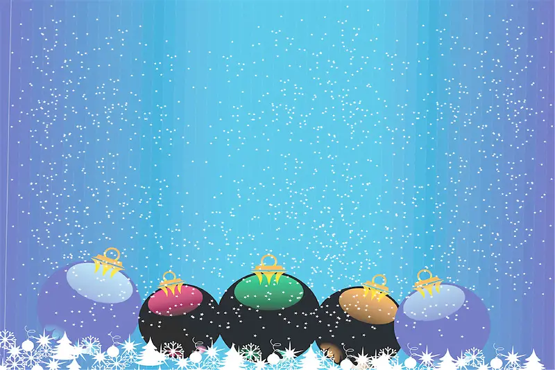 蓝色圣诞球图