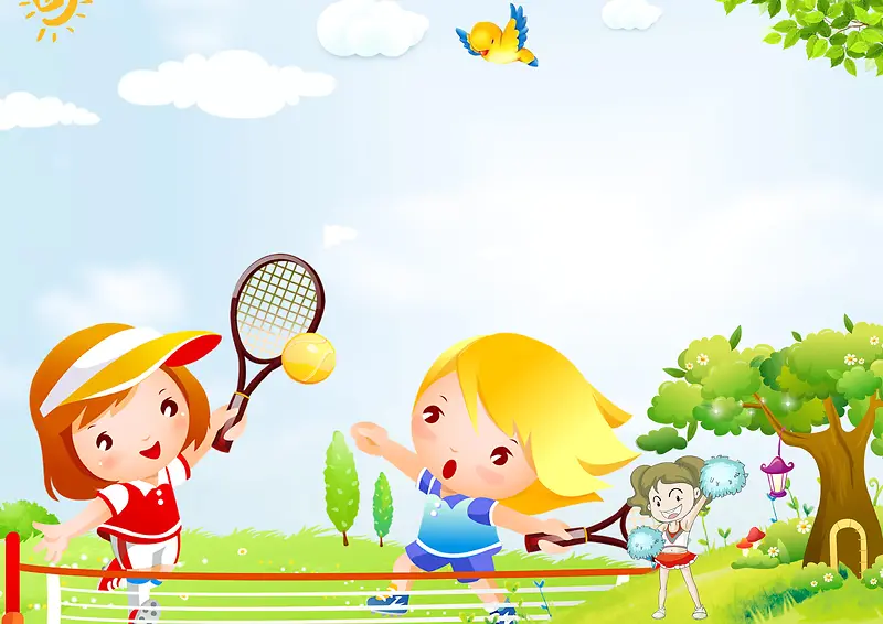网球运动体育比赛背景素材