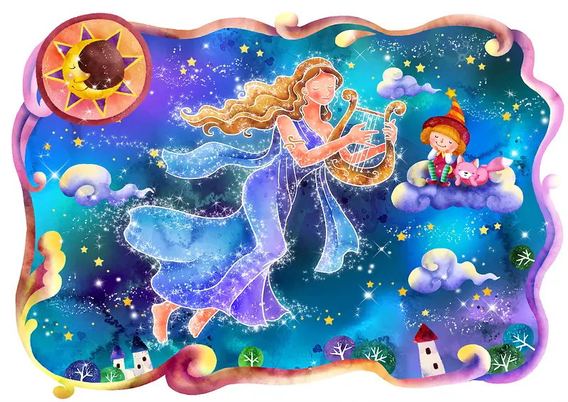 12星座处女座卡通童趣塔罗牌