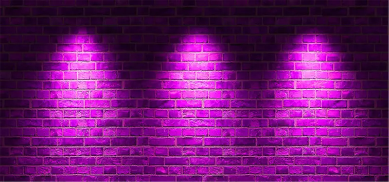 紫色灯光砖墙背景