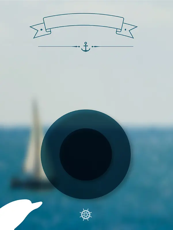 模糊海洋帆船海豚封面海报背景