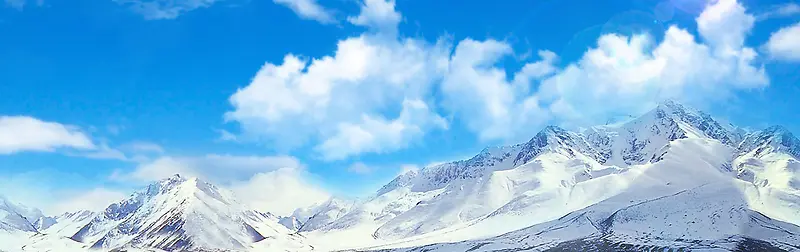 雪山蓝天白云背景